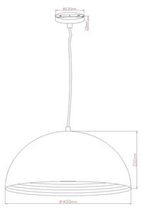 Fabas 3215-40-101 Dingle, závěsné svítidlo z kovu v černé vnější, zlaté vnitřní úpravě, 1x60W, prům. 40cm