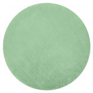 Kulatý koberec BUNNY, zelená, imitace králíčí kožešiny velikost kruh 120 cm | krásné koberce cz