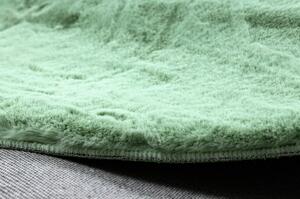 Kulatý koberec BUNNY, zelená, imitace králíčí kožešiny velikost kruh 120 cm | krásné koberce cz