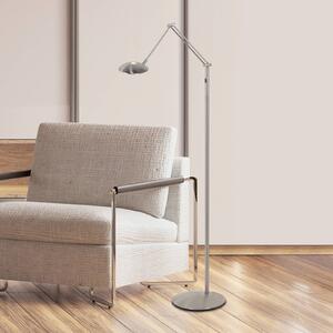 Steinhauer LED stojací lampa Daphne 2, 1 žárovka, ocel, dálkové ovládání, stmívatelný, Hliník / šedá / zinek, Obývací pokoj / jídelna, kov, Moderní