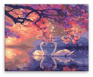 Obraz na plátně - Labutí romance - 50x40 cm - CZ výroba