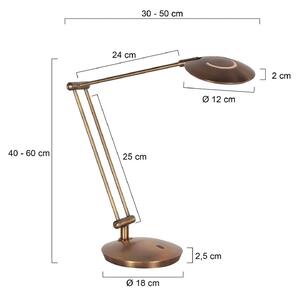 Steinhauer LED stolní lampa Zenith 2, bronzová, dálkové ovládání, stmívatelný, Bronz / starožitná mosaz, Pracovna / kancelář, kov, Moderní