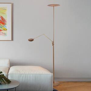 Steinhauer LED stojací lampa Zenith 2 v bronzové barvě, na čtení, dálkové, stmívatelný, Bronz / starožitná mosaz, Obývací pokoj / jídelna, kov, Moderní, Lampička na čtení