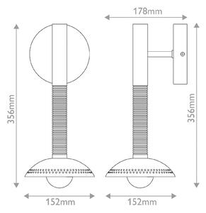 Elstead LED nástěnné světlo Arden, matná černá, výška 36 cm, kov, stmívatelné, stmívatelný, Černá, Obývací pokoj / jídelna, Hliník, Moderní, Nástěnné svítidlo