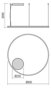 Redo 01-1713-TRIAC Orbit direct, závěsné kruhové svítidlo, 60W LED 2700/3000K stmívatelné TRIAC, bronz, prům. 80cm