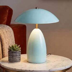 Elstead LED stolní lampa Poppy, světle modrá, výška 35 cm, kovová, stmívatelná, stmívatelný, Modrá, Obývací pokoj / jídelna, Hliník, Vintage
