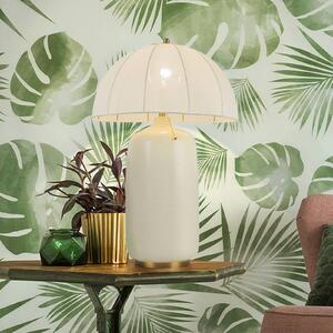 Elstead Stolní lampa Crosby, béžová, výška 70 cm, textil/kov, Mosaz / zlato, Obývací pokoj / jídelna, kov, Vintage