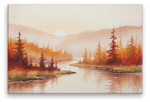 Obraz na plátně - Podzimní jezero - 120x80 cm