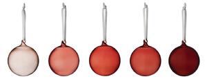 Skleněné vánoční ozdoby set iittala červené 5 ks velké