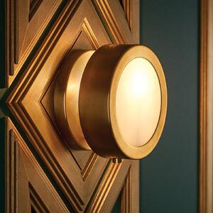 HINKLEY Nástěnné světlo Mercer, staromódní mosaz, Ø 17 cm, kov, E14, stmívatelný, Bronz / starožitná mosaz, Obývací pokoj / jídelna, kov, Vintage