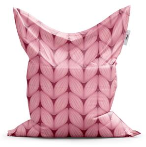 Sablio Sedací vak Classic Růžové pletení z vlny - 150x100 cm