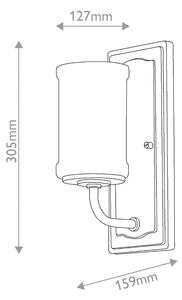 KICHLER Nástěnné světlo Vetivene, chrom, výška 31 cm, kov, IP44, G9-LED, Chrom / stříbro, Koupelna, kov