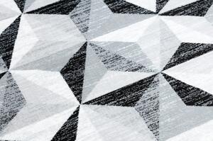 Koberec ARGENT W6096 trojúhelníky šedá / černý velikost 133x190 cm | krásné koberce cz