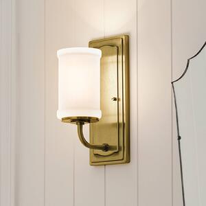 KICHLER Nástěnné světlo Vetivene, mosaz, výška 31 cm, kov, IP44, G9-LED, Mosaz / zlato, Koupelna, kov