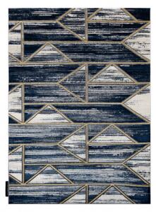 Moderní koberec DE LUXE 462 Geometrický Strukturální tmavě modrý / velikost 160x220 cm | krásné koberce cz
