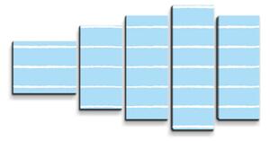 Sablio Obraz - 5-dílný Bílé linky na modré - 100x60 cm