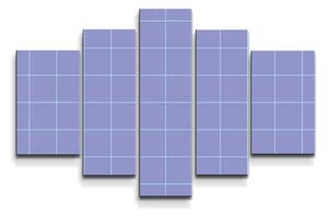 Sablio Obraz - 5-dílný Čtvercový vzor fialové - 125x90 cm