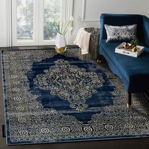 Moderní koberec DE LUXE 474 ornament Strukturální tmavě modrý / zla velikost 180x270 cm | krásné koberce cz