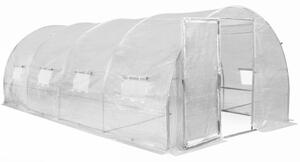 Fóliovník s kovovým rámem 3x6m Garden Point bílý s dveřmi