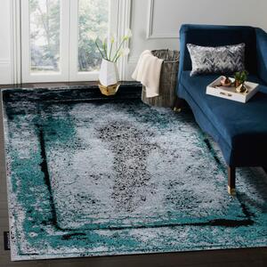 Moderní koberec DE LUXE 624 Rám Strukturální šedá / zelená velikost 140x190 cm | krásné koberce cz