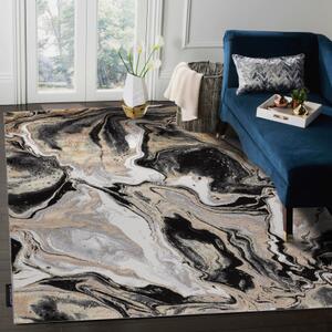Moderní koberec DE LUXE 622 Abstrakce Strukturální krém / zlato velikost 140x190 cm | krásné koberce cz