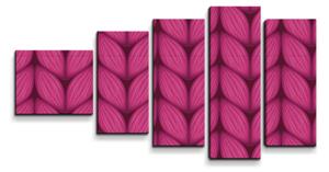 Obraz - 5-dílný SABLIO - Pletení ve fuchsiové barvě 100x60 cm