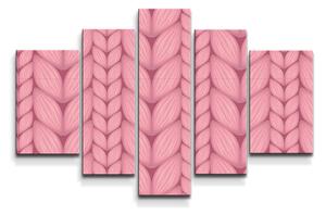Sablio Obraz - 5-dílný Růžové pletení - 125x90 cm
