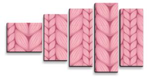 Sablio Obraz - 5-dílný Růžové pletení z vlny - 100x60 cm