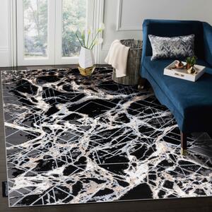 Moderní koberec DE LUXE 622 Abstrakce Strukturální šedá / zlato velikost 120x170 cm | krásné koberce cz