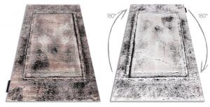 Moderní koberec DE LUXE 634 Rám vintage Strukturální šedá / růžový velikost 140x190 cm | krásné koberce cz