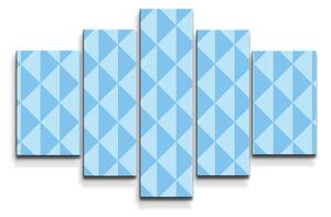Sablio Obraz - 5-dílný Modré obrácené pyramidy - 125x90 cm