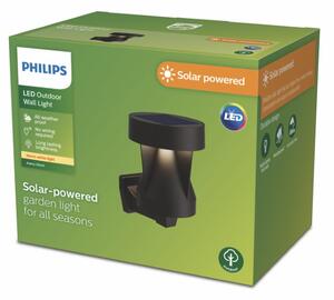 Philips 8720169386853 Avery solární nástěnné svítidlo LED 1,8W/200lm 2700K IP44 černá