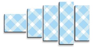Sablio Obraz - 5-dílný Modrobílé čtverce - 100x60 cm