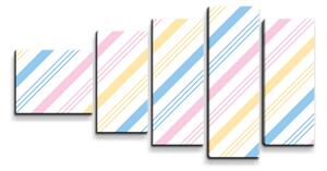 Sablio Obraz - 5-dílný Tříbarevné pruhy - 100x60 cm