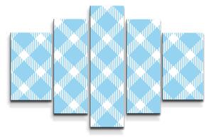 Sablio Obraz - 5-dílný Modrobílé čtverce - 125x90 cm