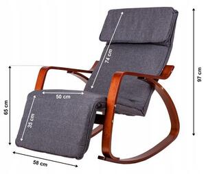ModernHOME Houpací křeslo chaise lounge, lískový ořech/charo TXRC-02 WALNUT/CHARO