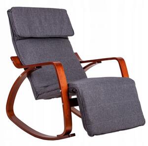 ModernHOME Houpací křeslo chaise lounge, lískový ořech/charo