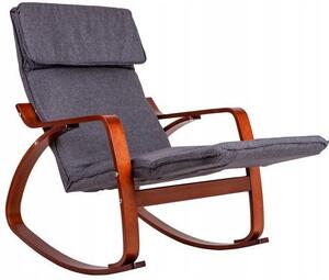 ModernHOME Houpací křeslo chaise lounge, lískový ořech/charo TXRC-02 WALNUT/CHARO