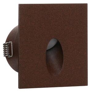 Linea Light 87989W70 Quara65_Q, cortenové zápustné LED svítidlo do stěny, 1x2W 3000K, rozměr 7x7cm, IP65