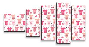 Sablio Obraz - 5-dílný Růžové oblečky - 100x60 cm