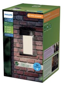 Philips 8720169361966 UltraEfficient Juda solární nástěnné svítidlo se senzorem LED 3,2W/500lm 4000K IP44 antracitová