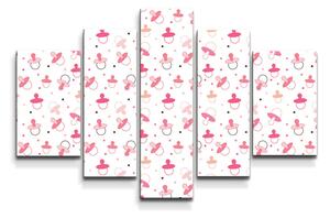 Sablio Obraz - 5-dílný Růžové dudlíky - 100x60 cm