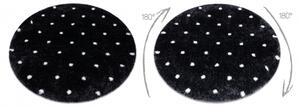 Koberec FLUFFY 2370 kruhový shaggy tečky antracit / bílá velikost kruh 160 cm | krásné koberce cz