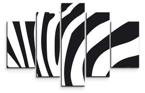Sablio Obraz - 5-dílný Vzor zebry - 125x90 cm