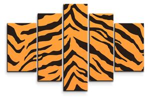 Sablio Obraz - 5-dílný Tygří vzor - 125x90 cm
