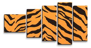 Sablio Obraz - 5-dílný Tygří vzor - 100x60 cm