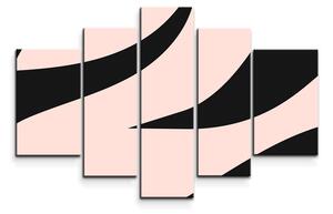Sablio Obraz - 5-dílný Růžový vzor zebry - 125x90 cm