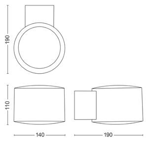 Philips 8720169351332 UltraEfficient Otis venkovní nástěnné svítidlo LED 4,3W/800lm 2700K IP44 antikorová