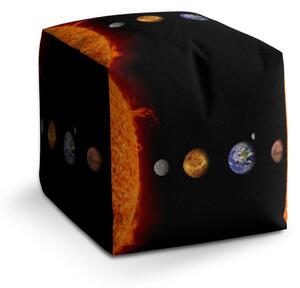 Sablio Taburet Cube Planety a slunce - 40x40x40 cm