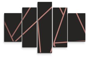 Sablio Obraz - 5-dílný Růžové obrazce - 125x90 cm
